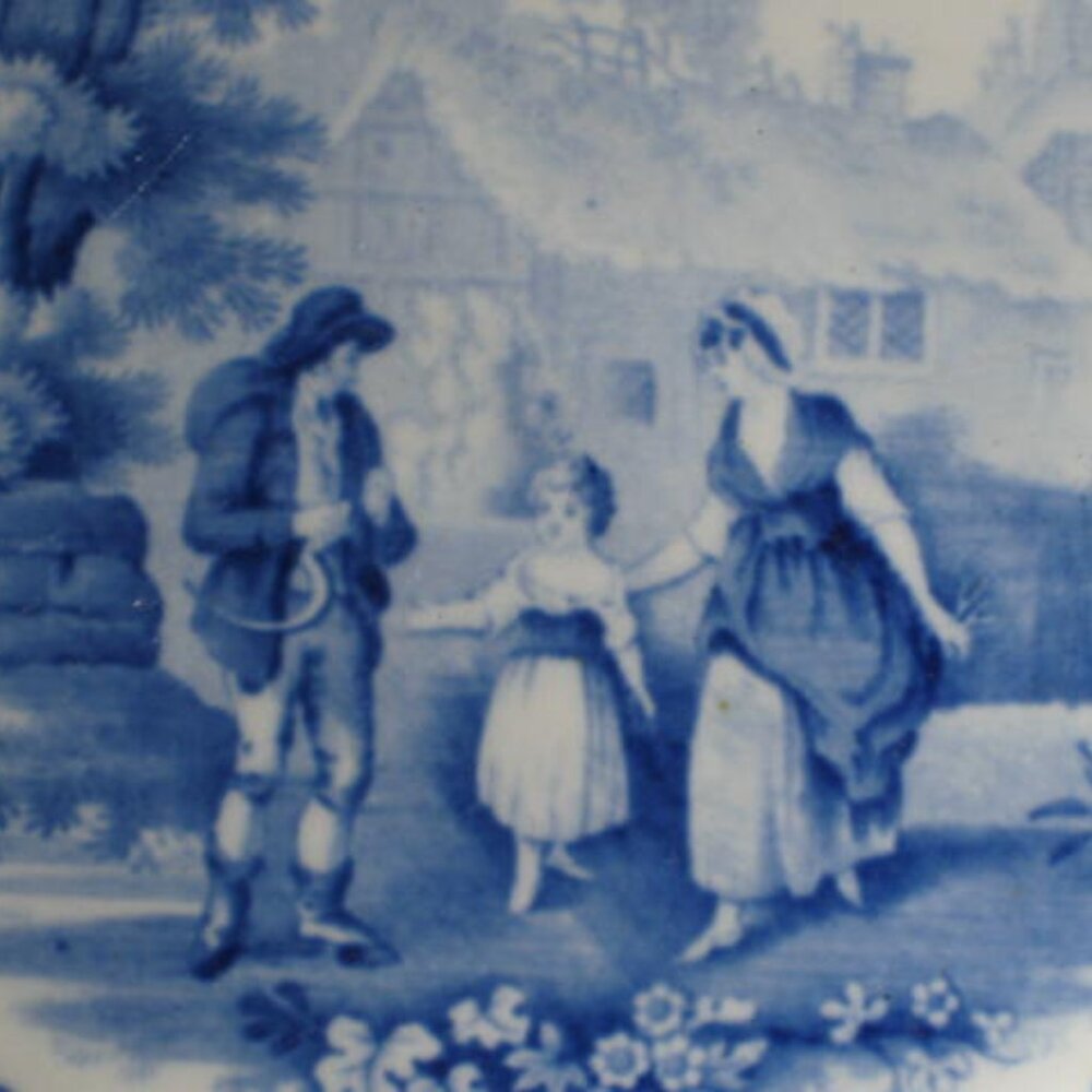 Antique ca1820 Blue Transferware Plate The Reaper Bathwell Goodfellow Excellent - Picture 2 of 13